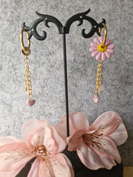 Pampilles et pendentifs rose